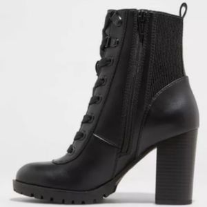 Lace up combat bootie